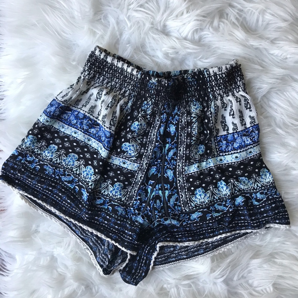 Alya Blue Curtain Shorts